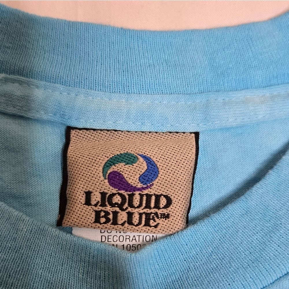 VINTAGE Y2K Liquid Blue Grateful Dead Wave That Flag Summer 2004 blue t-shirt L - Picture 5 of 8
